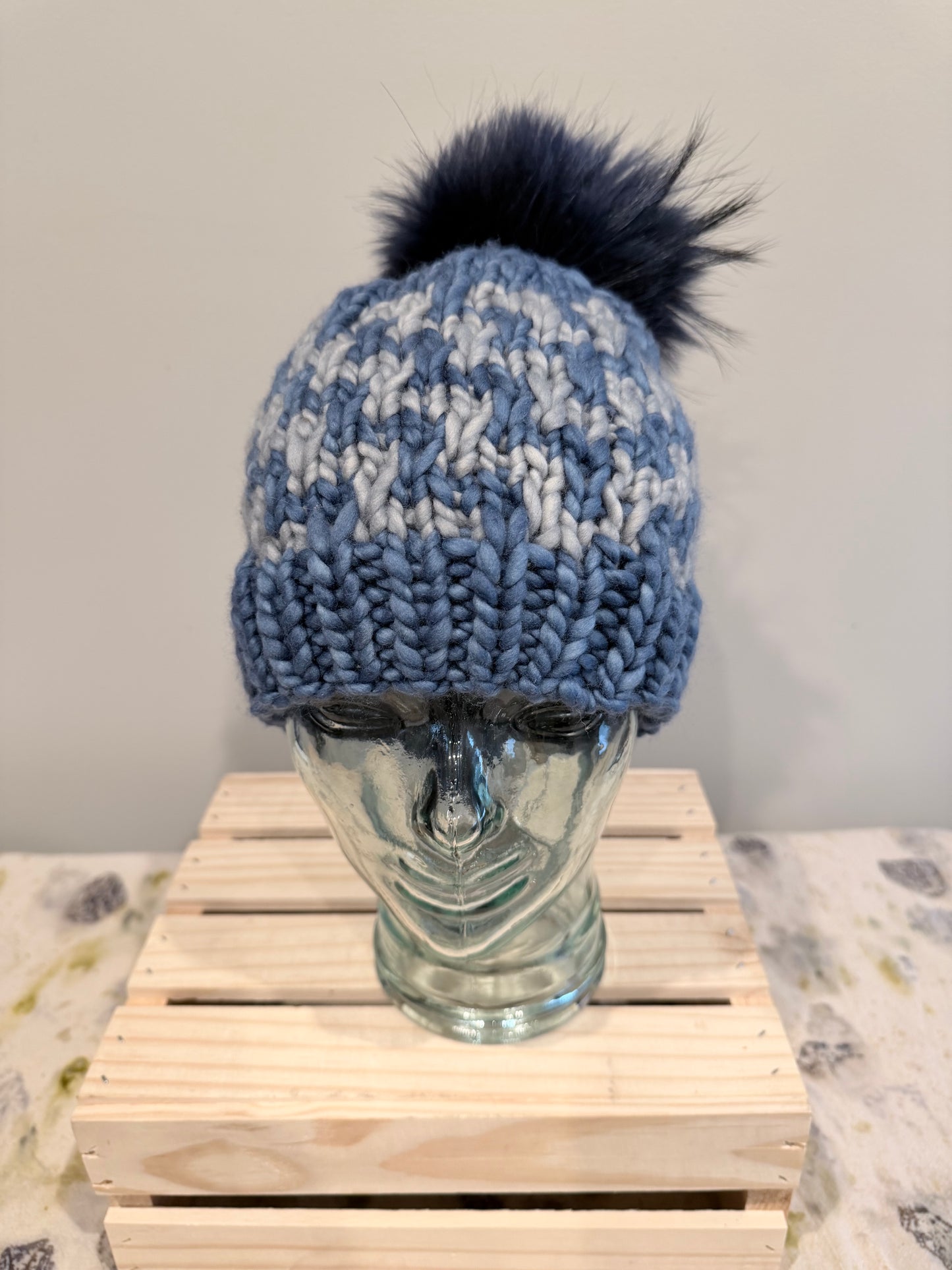 Blue Puzzle Beanie