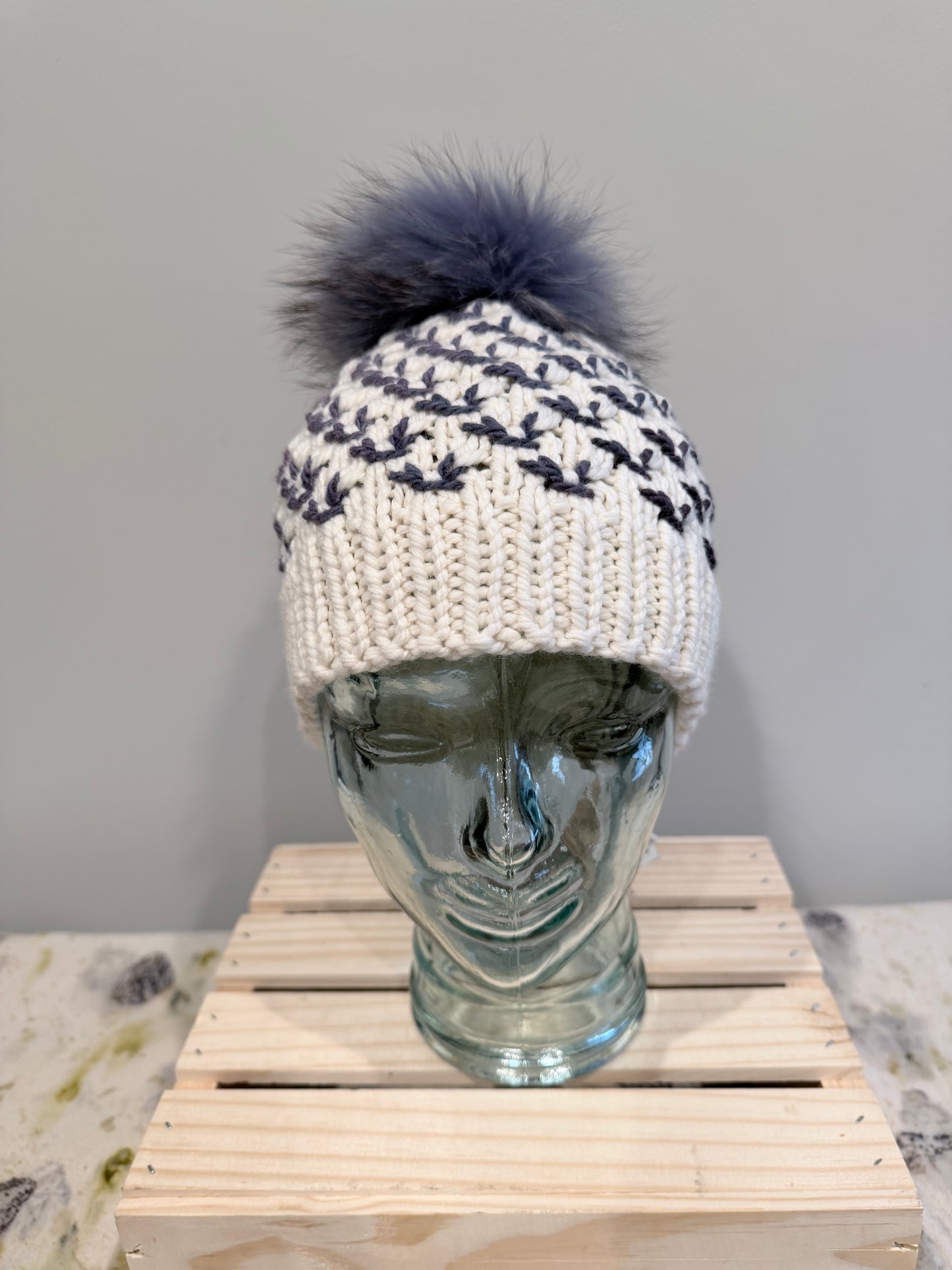 Cream Butterfly Beanie