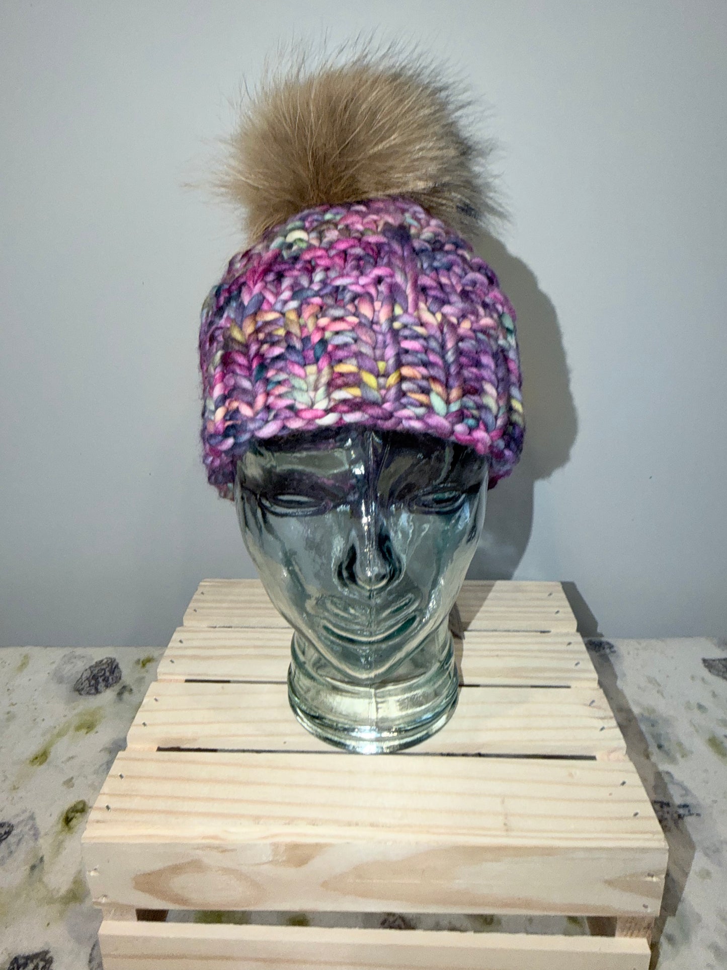 Pink Natural Beanie