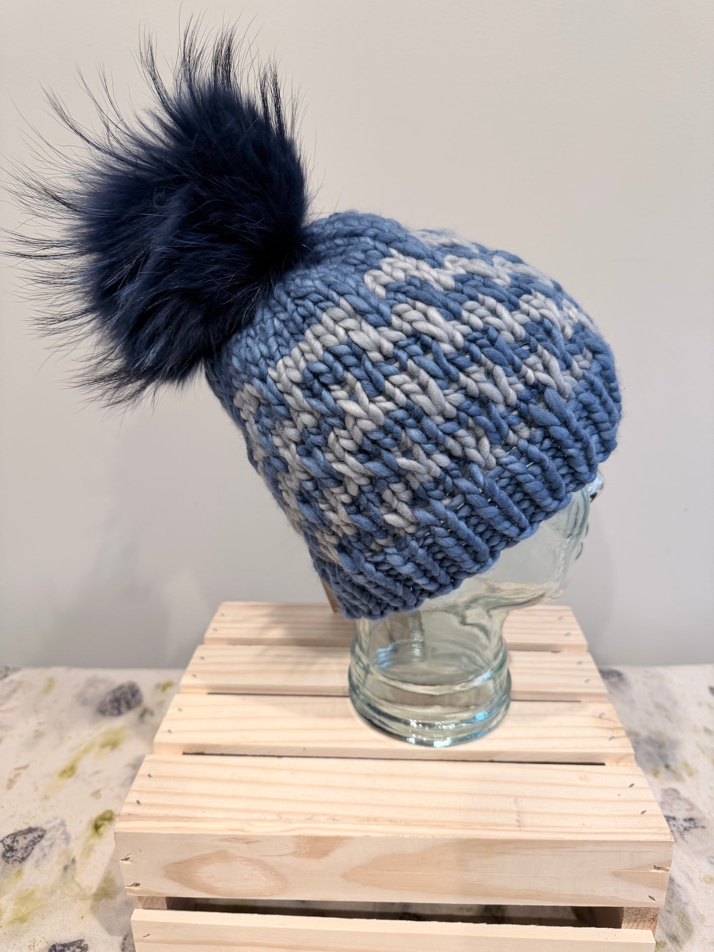Blue Puzzle Beanie