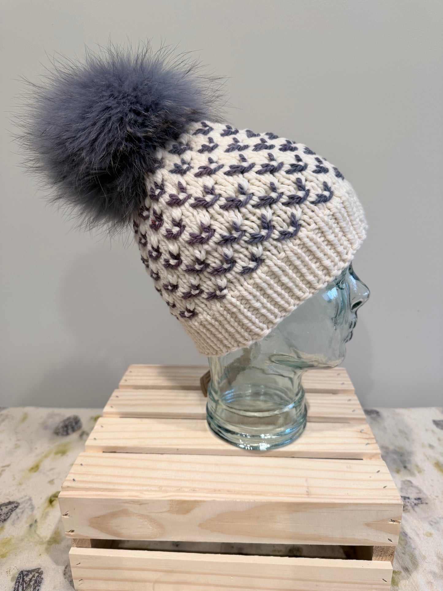 Cream Butterfly Beanie