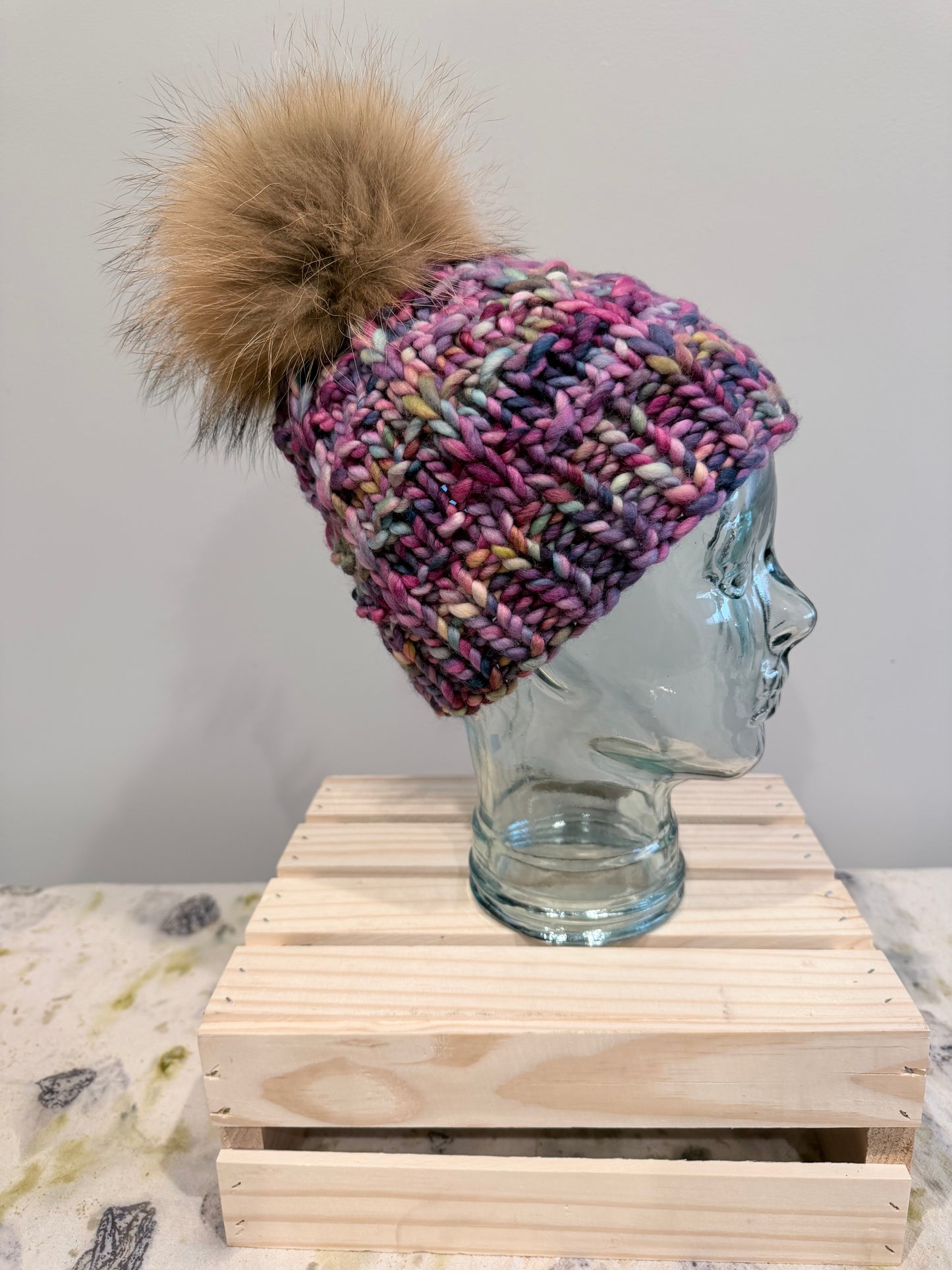 Pink Natural Beanie