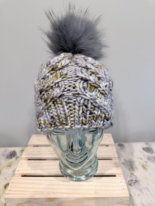 Gray Cable Beanie