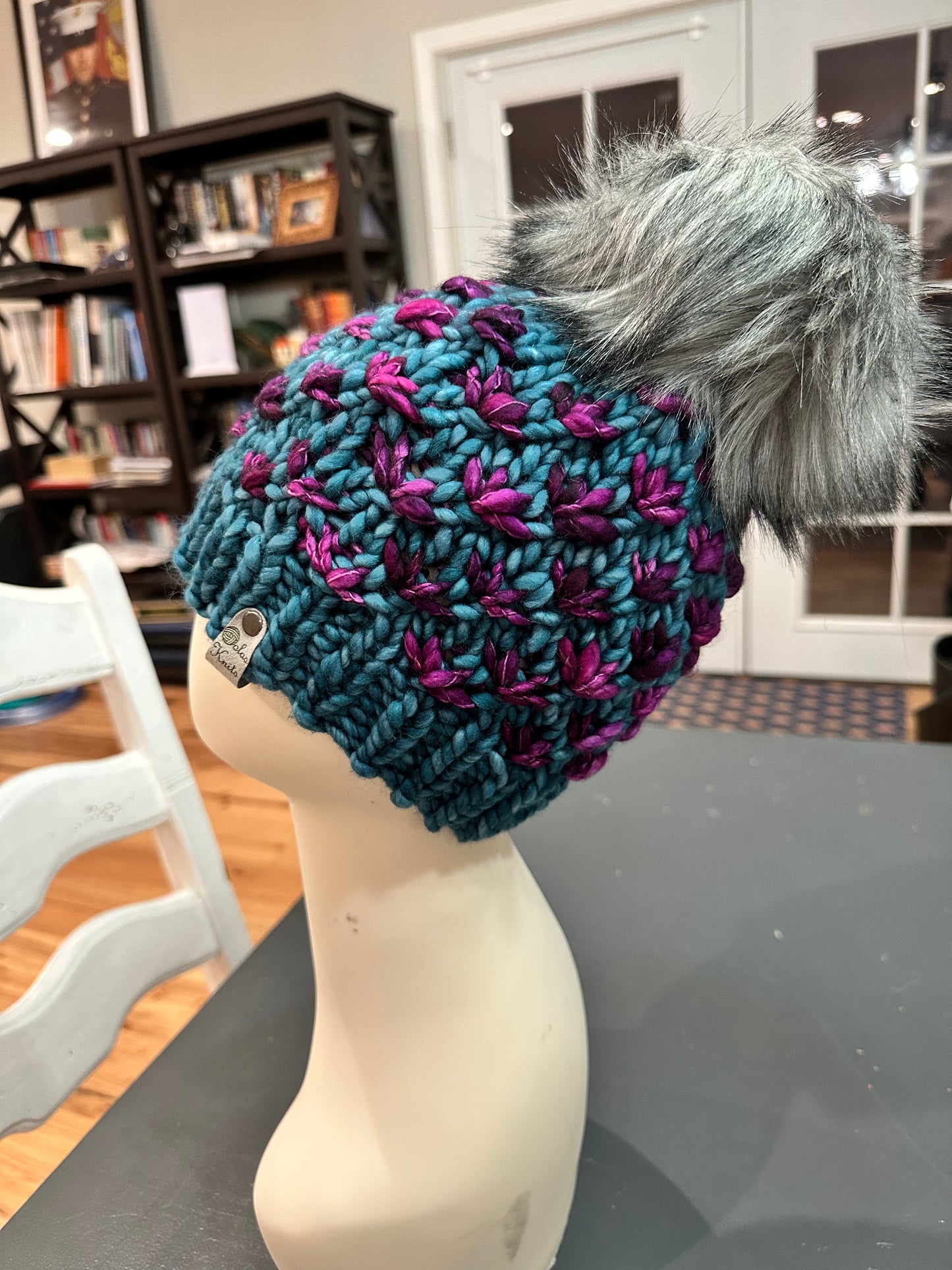 Teal Lotus Beanie